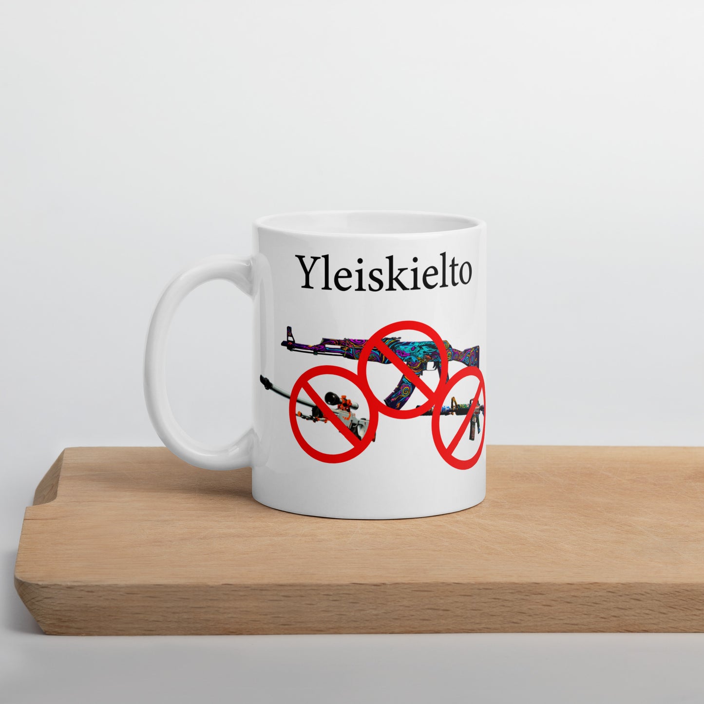 "yleiskielto" valkoinen printtimuki